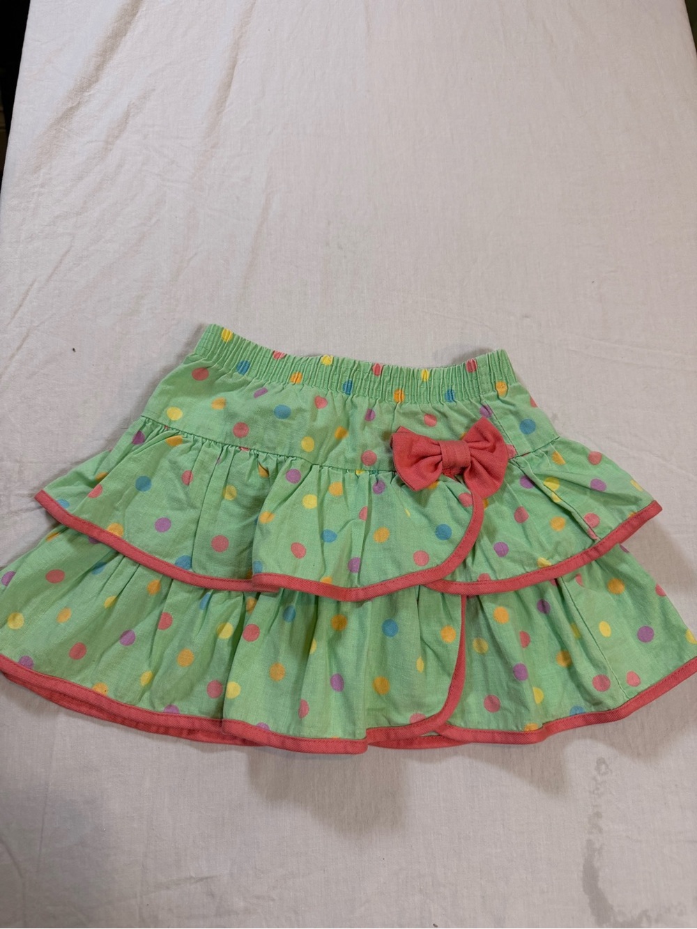 Hang Ten Kids Light Green Polka Dot Skirt with Multicolor Dots